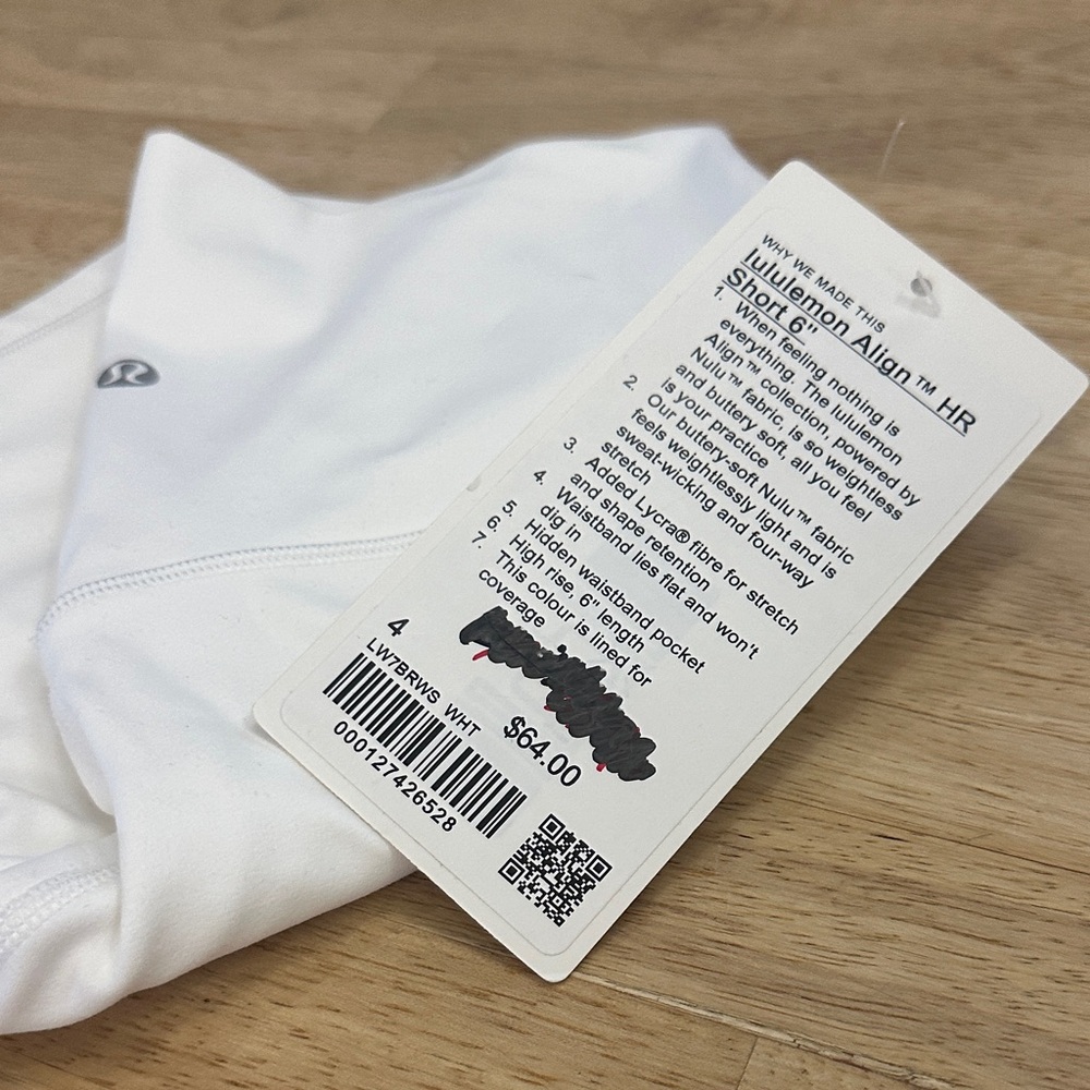 lululemon athletica Women's White Bike Shorts - Picture 3 of 3